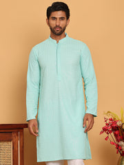 Embroidered & Sequence Kurtas for Men ( KO 5177 Sky ) [FF] [K-15-16]