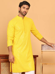 Embroidered & Sequence Kurtas for Men ( KO 5177 Yellow ) [FF] [K-15-16]