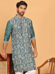 Embroidered Straight Kurtas For Men ( KO 5178 Green ) [FF] [J-2-3]