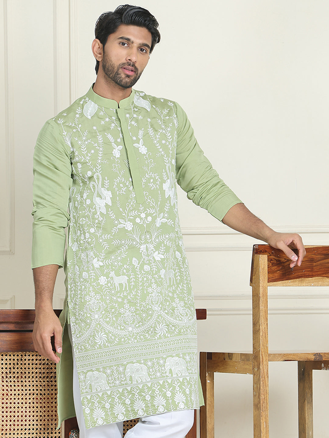 Embroidered Straight Kurtas. ( KO 5179 Pista ) [FF] [C-12]