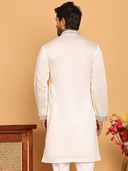 Embroidered Straight Kurtas For Men ( KO 5180 White ) [FF] [B-9]