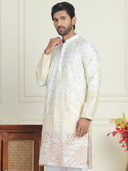 Embroidered, Ombre Design Kurtas ( KO 5186 Yellow ) [FF] [J-4-3]