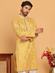 Embroidered straight Kurtas ( KO 5187 Mustard ) [FF] [J-2]