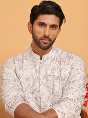 Embroidered & Sequins straight Kurtas ( KO 5188 White ) [FF] [ I1 ]