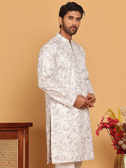 Embroidered & Sequins straight Kurtas ( KO 5188 White ) [FF] [ I1 ]