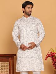 Embroidered & Sequins straight Kurtas ( KO 5188 White ) [FF] [ I1 ]