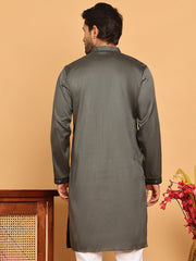Embroidered & Sequins straight Kurtas ( KO 5189 Grey ) [FF] [I-1-4]