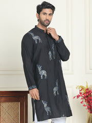 Animal Embroidered Kurtas. ( KO 5196 Blue ) [FF] [H-7]