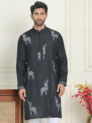 Animal Embroidered Kurtas. ( KO 5196 Blue ) [FF] [H-7]
