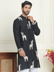 Animal Embroidered Kurtas. ( KO 5196 White ) [FF] [H-7]
