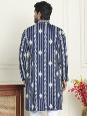 Embroidery and mirror work straight Kurtas. ( KO 5199 Navy ) [FF] [ I1 & I2 ]