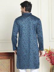 Embroidered & Sequins Straight Kurtas ( KO 5205 Peacock ) [FF] [O-8]