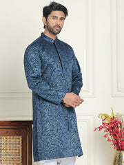 Embroidered & Sequins Straight Kurtas ( KO 5205 Peacock ) [FF] [O-8]