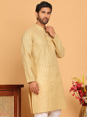 Men's Cotton Striped Kurtas ( KO 5207 Beige ) [FF] [R-2-3]