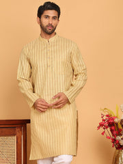 Men's Cotton Striped Kurtas ( KO 5207 Beige ) [FF] [R-2-3]