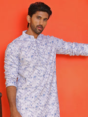 Sequin Embroidered Pure Cotton Kurtas ( KO 5208 Blue ) [FF] [I-1-4]