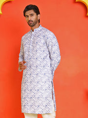 Sequin Embroidered Pure Cotton Kurtas ( KO 5208 Blue ) [FF] [I-1-4]
