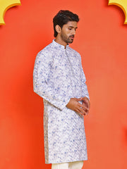 Sequin Embroidered Pure Cotton Kurtas ( KO 5208 Blue ) [FF] [I-1-4]