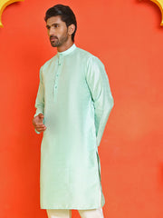 Solid Dupion Silk Kurtas for Men ( KO 5209 Green ) [FF] [(636) BASEMENT]