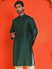 Solid Dupion Silk Kurtas for Men ( KO 5209 Olive ) [FF] [(636) BASEMENT]