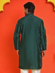 Solid Dupion Silk Kurtas for Men ( KO 5209 Olive ) [FF] [(636) BASEMENT]