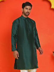 Solid Dupion Silk Kurtas for Men ( KO 5209 Olive ) [FF] [(636) BASEMENT]