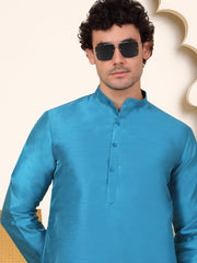 Premium Peacock Silk Kurtas ( KO 5209 Peacock ) [FF] [(636) BASEMENT]