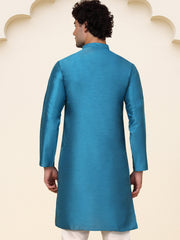 Premium Peacock Silk Kurtas ( KO 5209 Peacock ) [FF] [(636) BASEMENT]