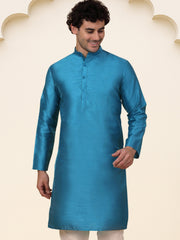 Premium Peacock Silk Kurtas ( KO 5209 Peacock ) [FF] [(636) BASEMENT]