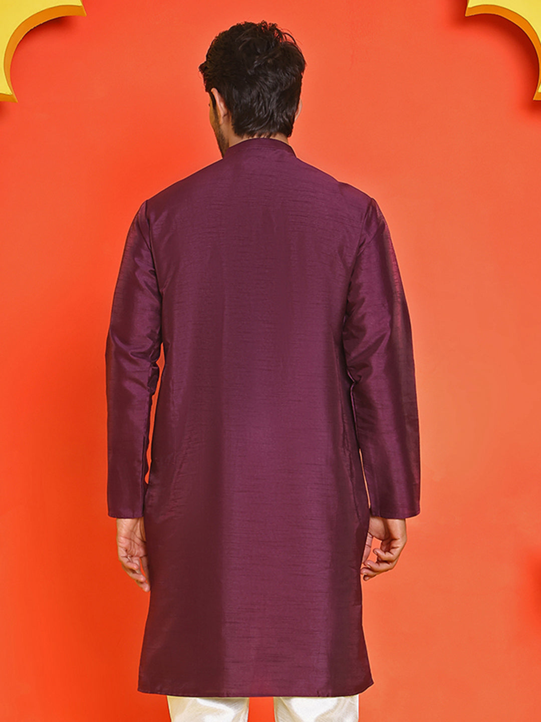 DesiQlo Men Solid Kurta Only - Purple - KO_5209Purple_S