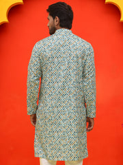 Men's Green Printed Kurtas ( KO 5210 Green ) [FF] [J-2]