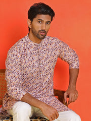 Men's Purple Printed Kurtas ( KO 5210 Purple ) [FF] [J-2]