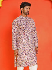 Men's Purple Printed Kurtas ( KO 5210 Purple ) [FF] [J-2]