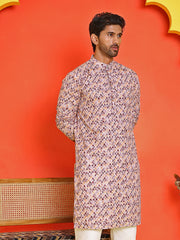 Men's Purple Printed Kurtas ( KO 5210 Purple ) [FF] [J-2]