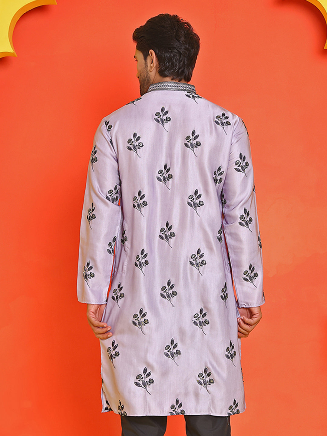 DesiQlo Men Embroidered Kurta Only - Purple - KO_5213Purple_S