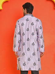 Chikankari Embroidered Kurtas For Men ( KO 5213 Purple ) [FF] [R-1]