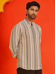 Striped Cotton short Kurtas ( KO 5214 Yellow ) [FF] [J-4]