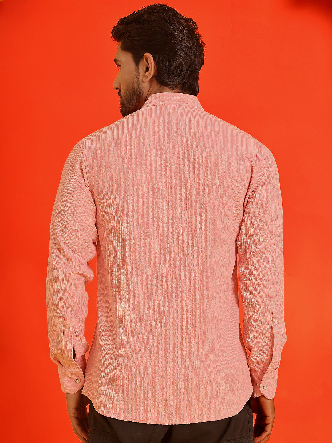 DesiQlo Men Solid Kurta Only - Orange - KO_5215Peach_S