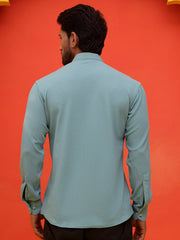 Solid Cotton Blend Short Kurta ( KO 5215 Sky ) [FF] [D-8-9]