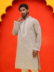 Embroidered Kurtas For Men ( KO 5220 Grey ) [FF] [I-1-4]