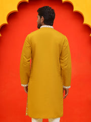 Embroidered Kurtas For Men ( KO 5220 Mustard ) [FF] [I-1-4]