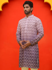 Ombre Printed & Embroidered Kurtas ( KO 5222 Purple ) [FF] [P-12-14]