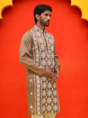 Embroidered Kurtas For Men ( KO 5223 Brown ) [FF] [C-12]