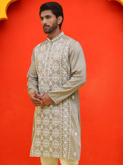 Embroidered Kurtas For Men ( KO 5223 Grey ) [FF] [C-12]