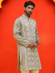 Embroidered Kurtas For Men ( KO 5223 Grey ) [FF] [C-12]