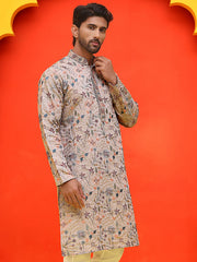 Embroidered Kurtas For Men ( KO 5227 Cream ) [FF] [E-3-4]