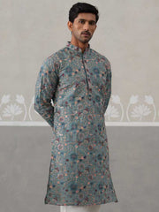 Embroidered Kurta For Men ( KO 5227 Sky ) [FF] [E-3-4]
