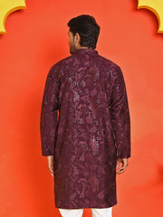Embroidered Kurtas For Men ( KO 5228 Purple ) [FF] [N-8]