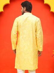 Embroidered Kurtas For Men ( KO 5228 Yellow ) [FF] [N-8]