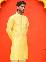 Embroidered Kurtas For Men ( KO 5228 Yellow ) [FF] [N-8]
